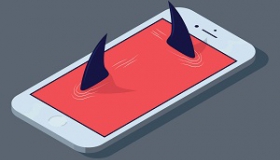 ilustracja smartfon rekin
